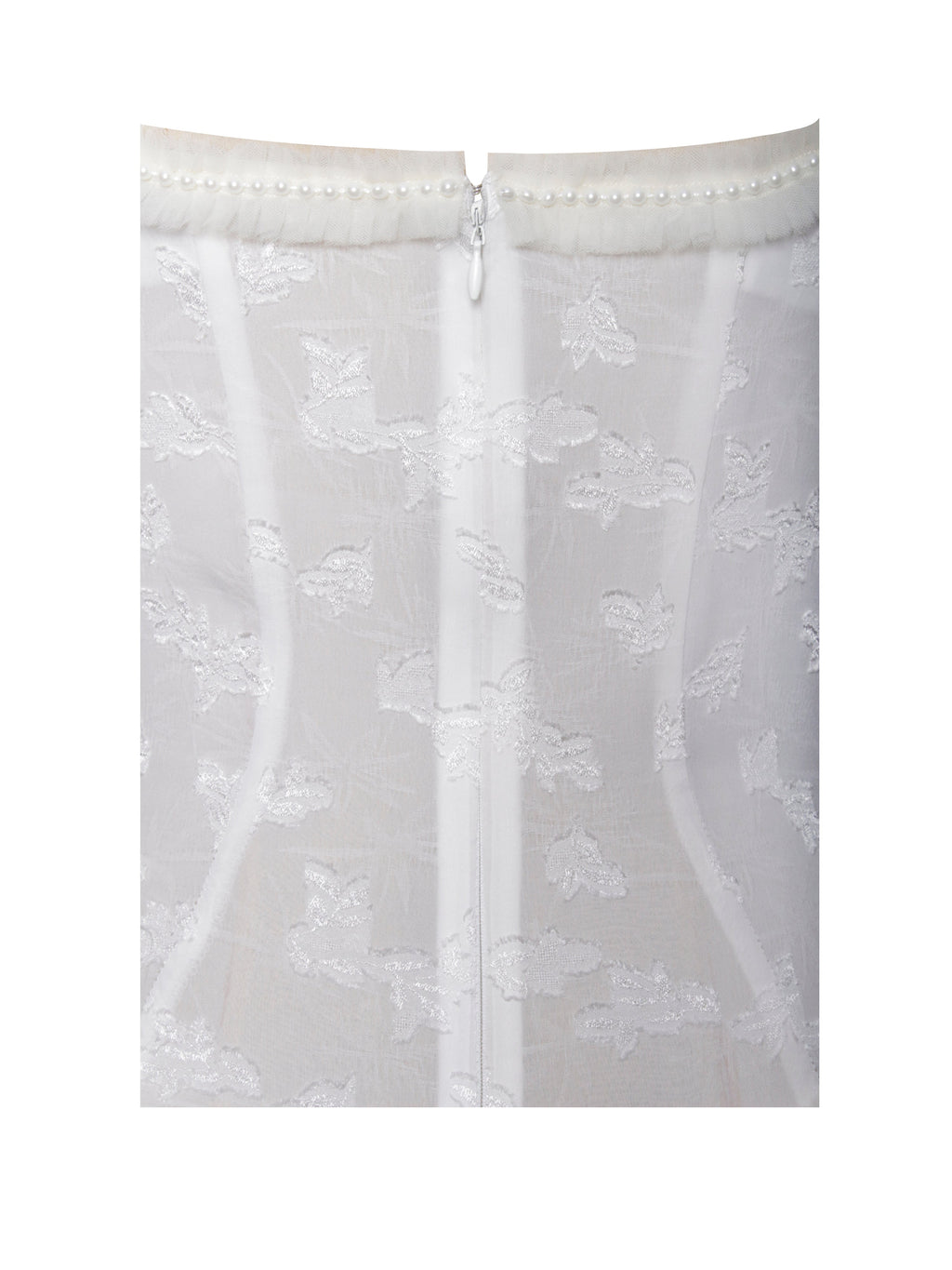 Ulissa White Square Neck Jacquard Trendy Textured High Slit Maxi Dress Dresses