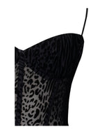Ulani Black Burnout Velvet Graceful Detail Mesh Maxi Dress Dresses