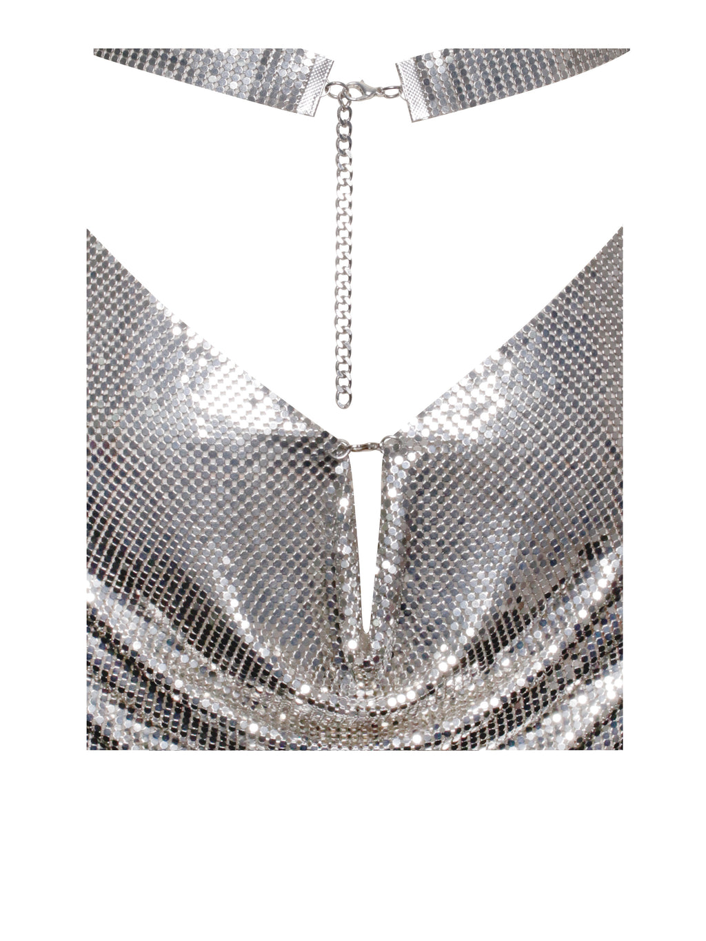 Serenity Silver Stylish Copper Mesh Dress Dresses
