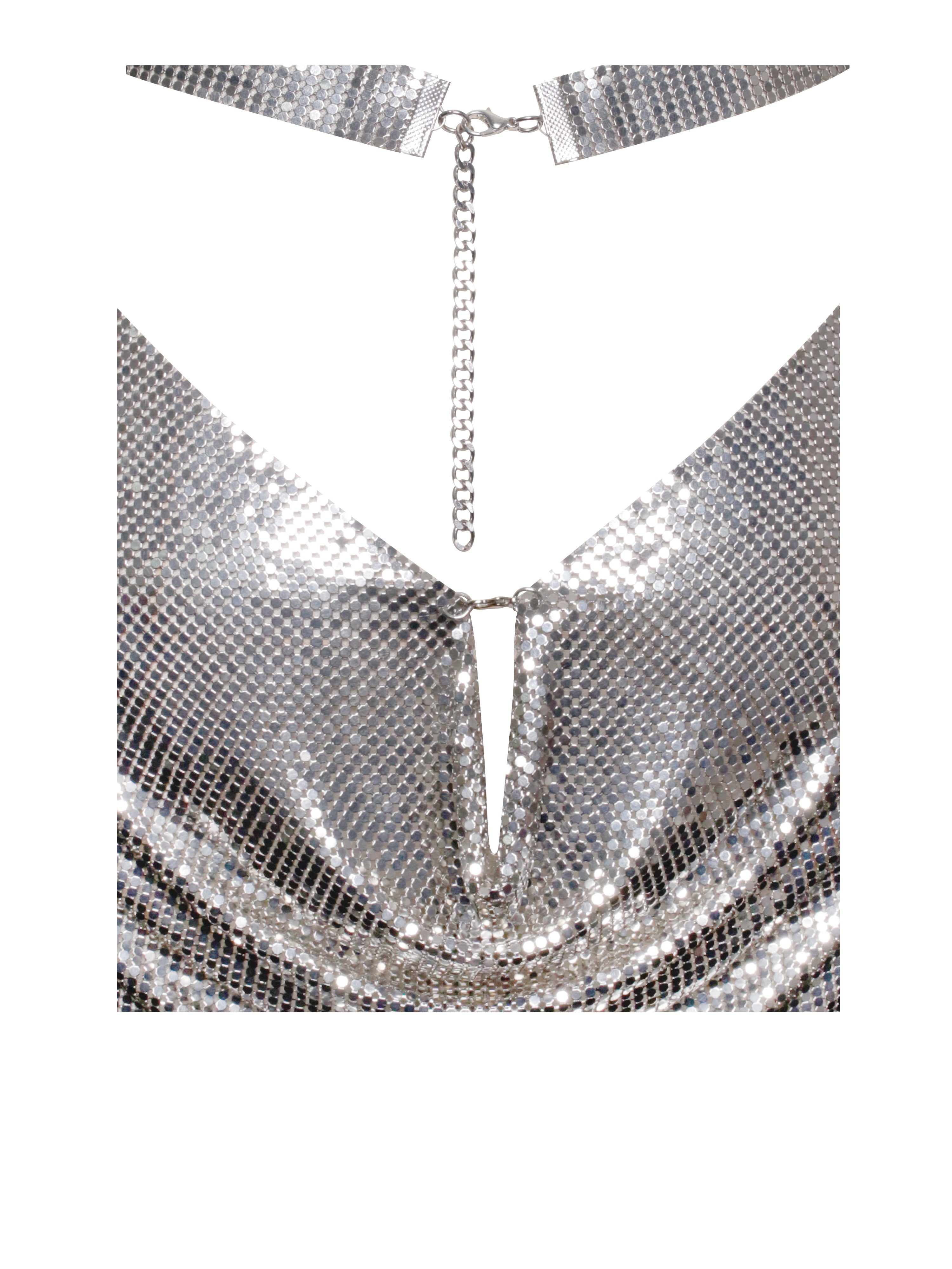 Serenity Silver Stylish Copper Mesh Dress Dresses
