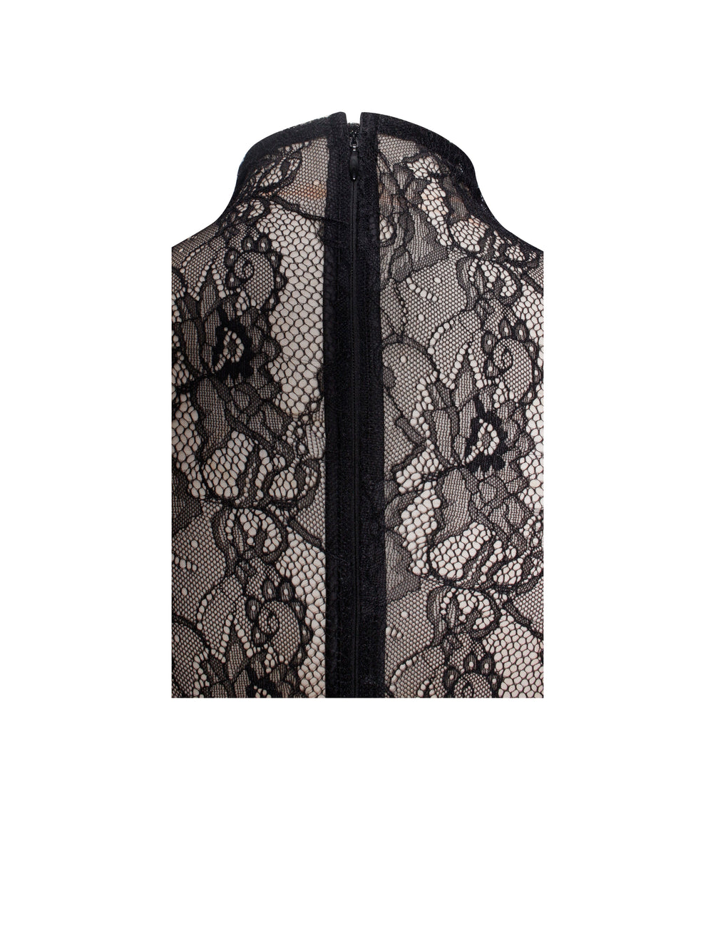 Weslyn Black Satin Charming Lace High Slit Dress Dresses