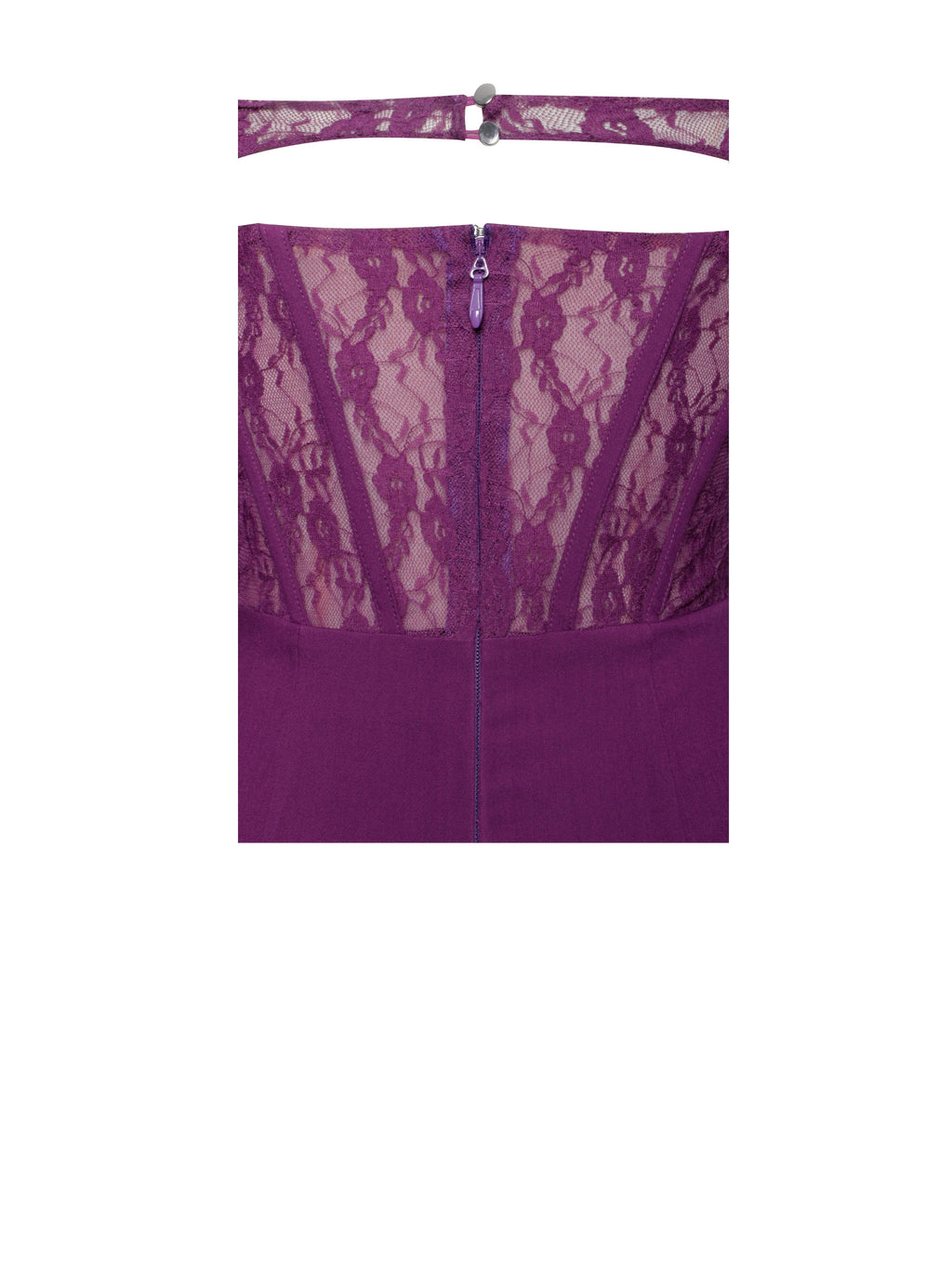 Elsie Purple Lace Charming and Crepe Mini Dress Dresses
