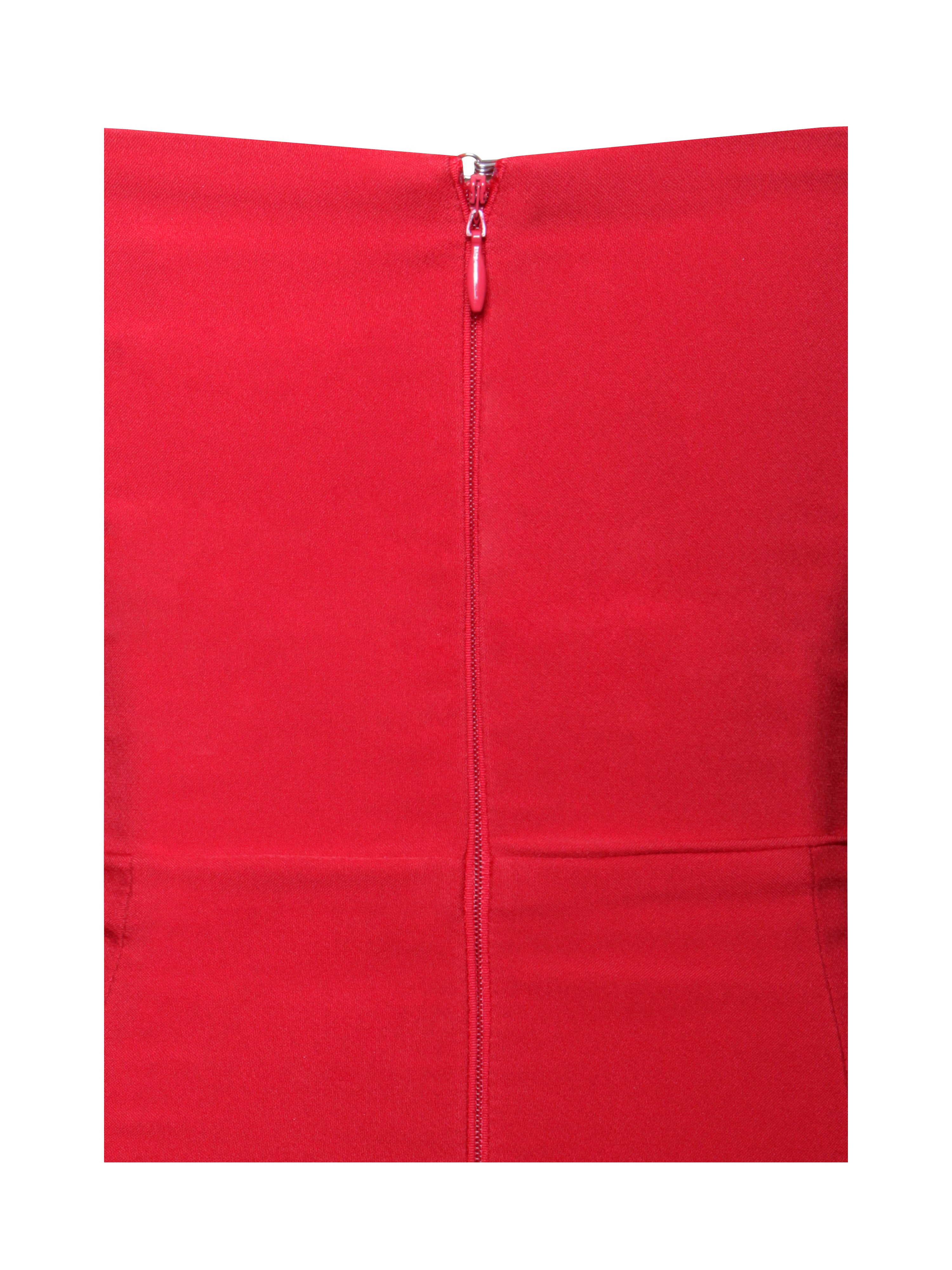 Xoana Red Crystal Charming Embellished High Slit Gown Dresses