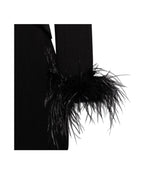 Madeline Black Feather Charming Trim Blazer Dress Dresses