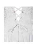 Kadi White Cotton Drop Graceful Waist Corset Mini Dress Dresses
