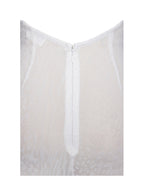 Olena White Burnout Velvet Animal Trendy Print Mesh Halter Neck Maxi Dress Dresses