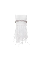 Quilla White Feather Crystal Graceful Sleeve Backless Blazer Dress Dresses