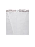 Annika White Off Shoulder Long Trendy Sleeve Corset Dress With Crystal Trim Dresses