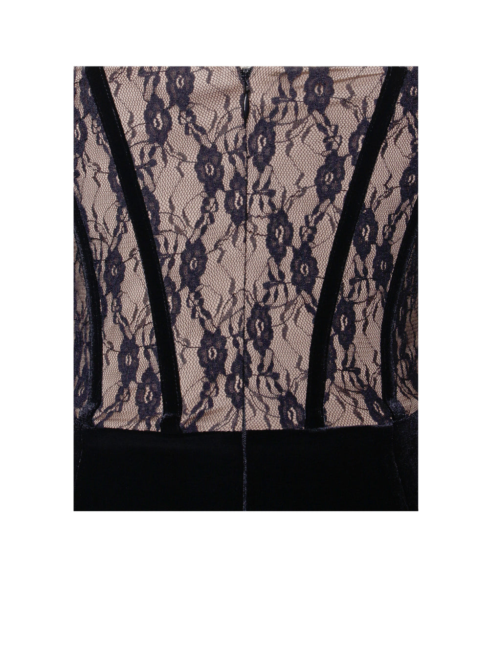 Gaia Black Lace Velvet Graceful Corset Side Slit Dress Dresses