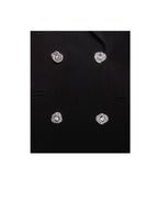 Quilla Black Feather Crystal Graceful Sleeve Backless Blazer Dress Dresses