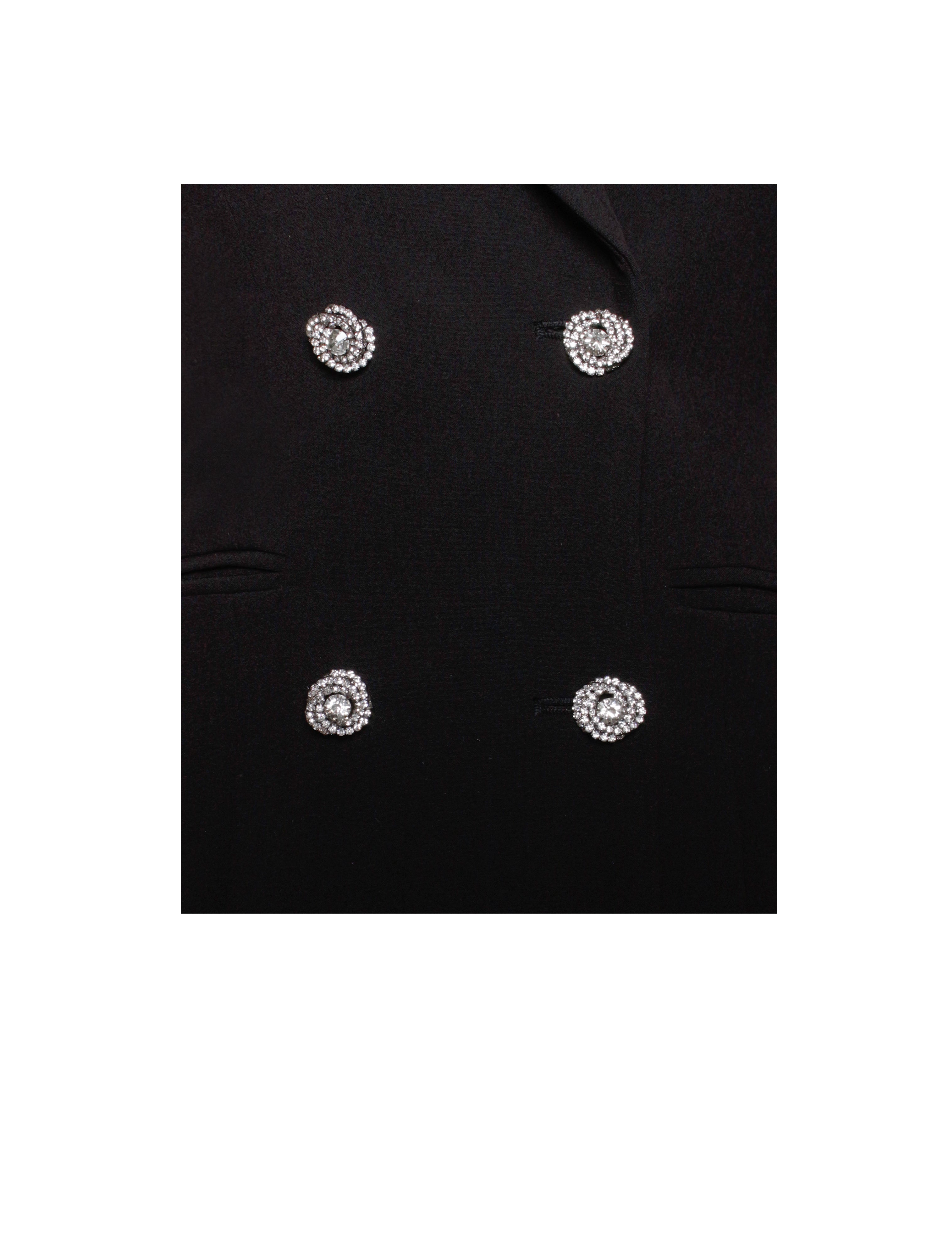 Quilla Black Feather Crystal Graceful Sleeve Backless Blazer Dress Dresses