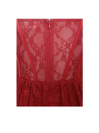 Quennell Burgundy Lace Charming Corset Maxi Dress Dresses