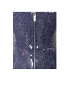 Ramona Navy Sequin Strapless Graceful High Slit Maxi Dress Dresses