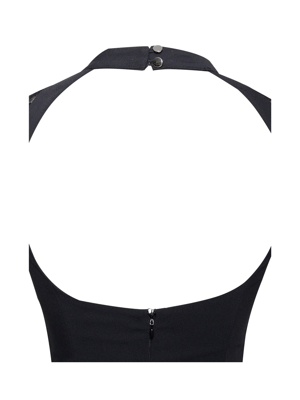 Quinella Black Lace Charming Crepe Backless Mini Dress Dresses