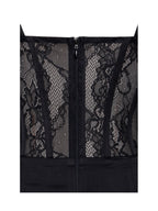 Callista Black Satin Charming Lace Corset Maxi Dress Dresses