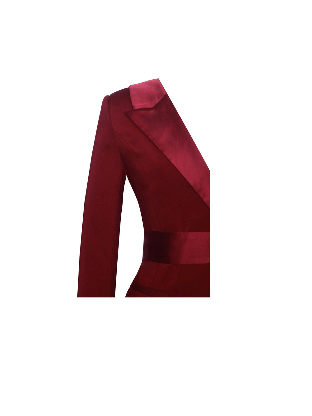 Silver Night Wine Red Graceful Sequin Crepe Tuxedo Blazer Dress Dresses