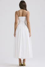 Elegant Floral Spaghetti Strap Slit Midi Prom Dress