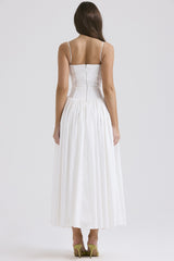 Elegant Floral Spaghetti Strap Slit Midi Prom Dress