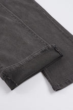 Side Metal Buckle Low Rise Flare Leg Jeans