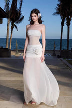 Sexy Sheer Mesh Strapless Vacation Dress