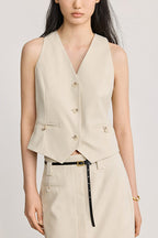 Classic V Neck Sleeveless Waistcoat Tank Top