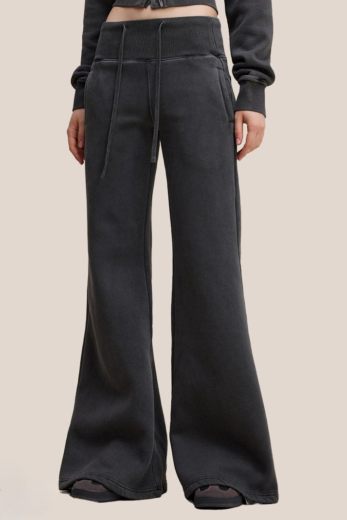 Fleece Lined Bodycon Flared Knit Pants Secondary image