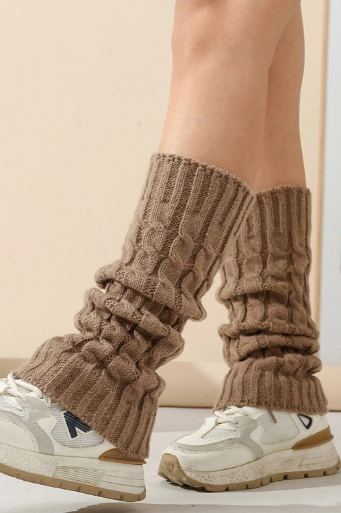Cable Knit Chunky Slouchy Boot Leg Warmers