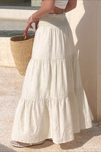 Solid Color Relaxed Fit Boho Skirt
