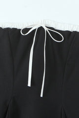 Contrast Bustier Lace-up Back Cocktail Dress