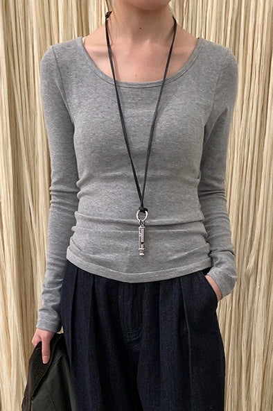 Longline Viscose Long Sleeve Knit Top Main image