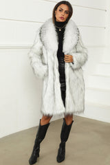 Long Plush Faux Fur Textured Overcoat