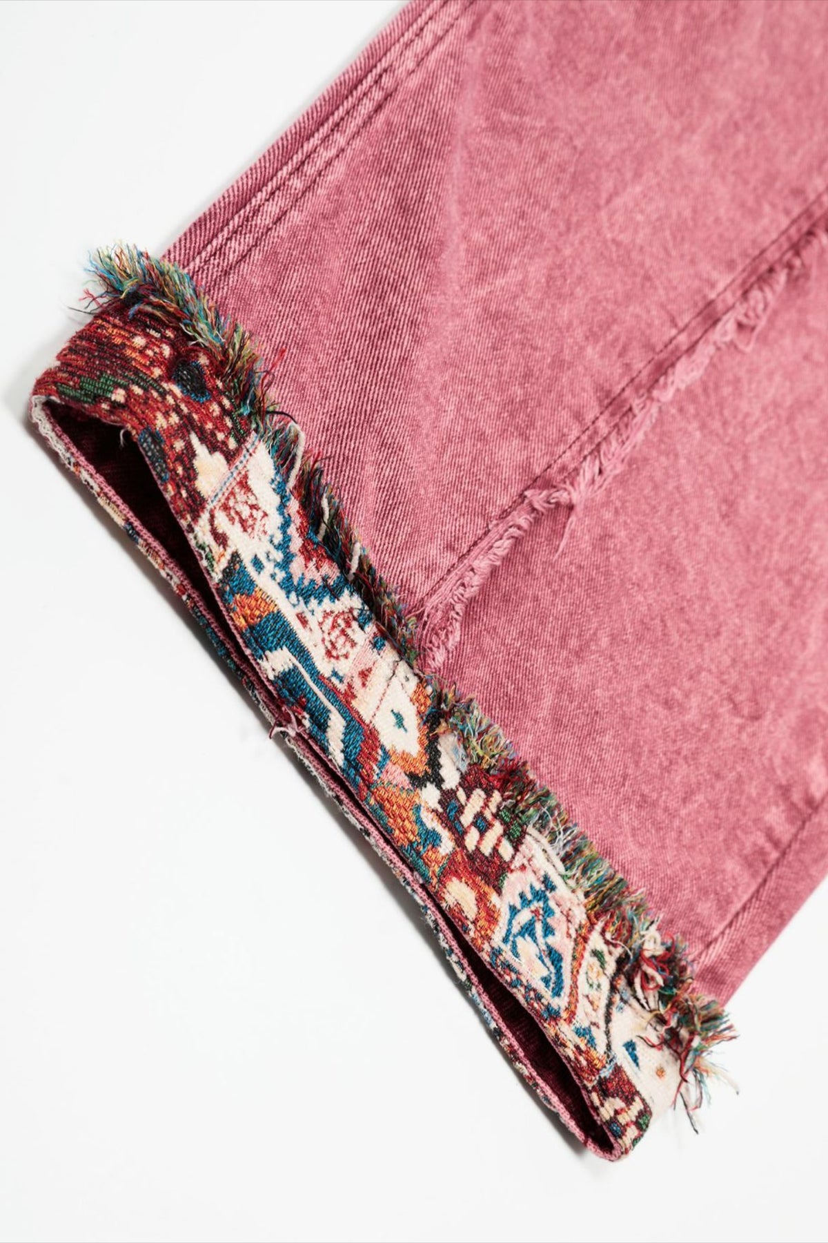 Pattern Patch Ankle Barrel Leg Jeans