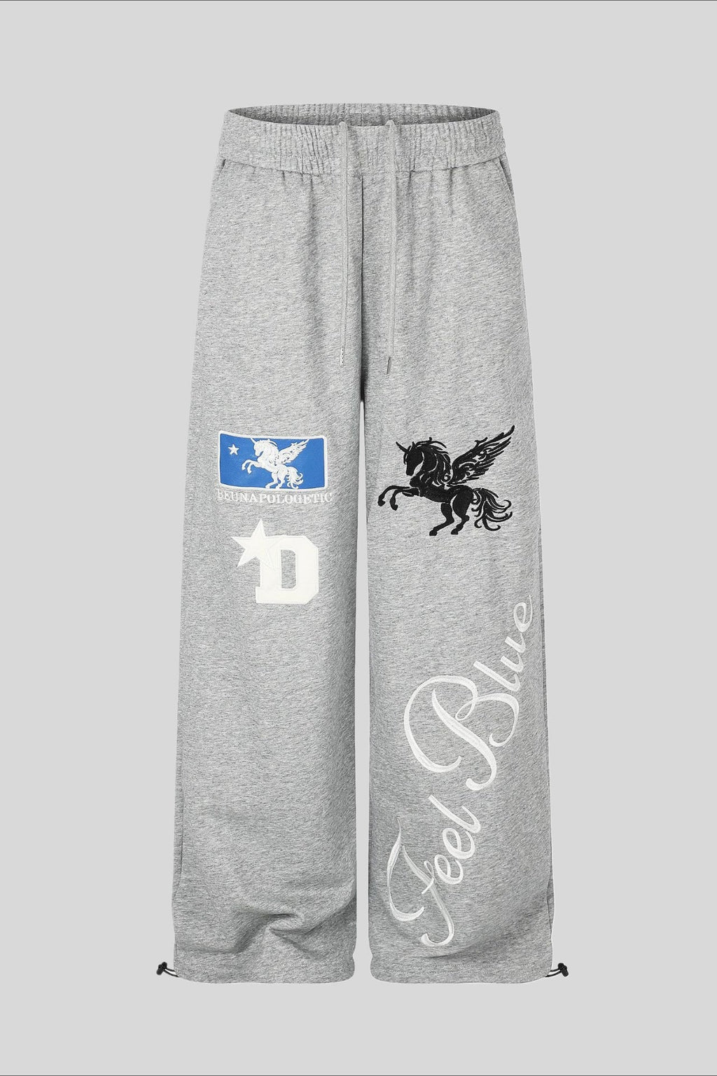 Vintage Pegasus Embroidered Wide Leg Sweatpants