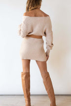 Cable Knit V Neck Bodycon Midi Dress