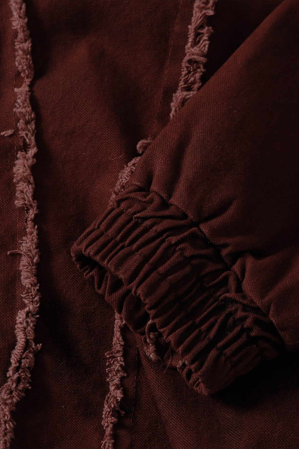 Washed Raw Seam Zip Up Jacket