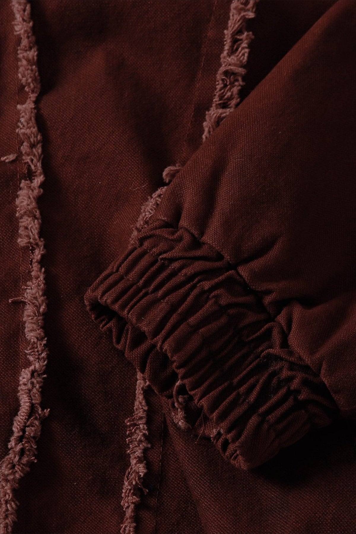Washed Raw Seam Zip Up Jacket