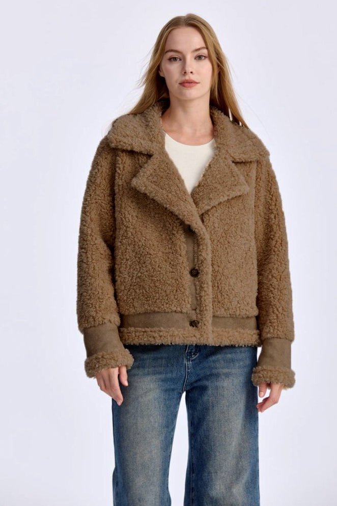 Shearling Lapel Collar Jacket Secondary image