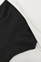 Contrast Bustier Ruffle Cocktail Dress