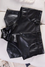 Black High Waist Slim Fit Casual Shorts