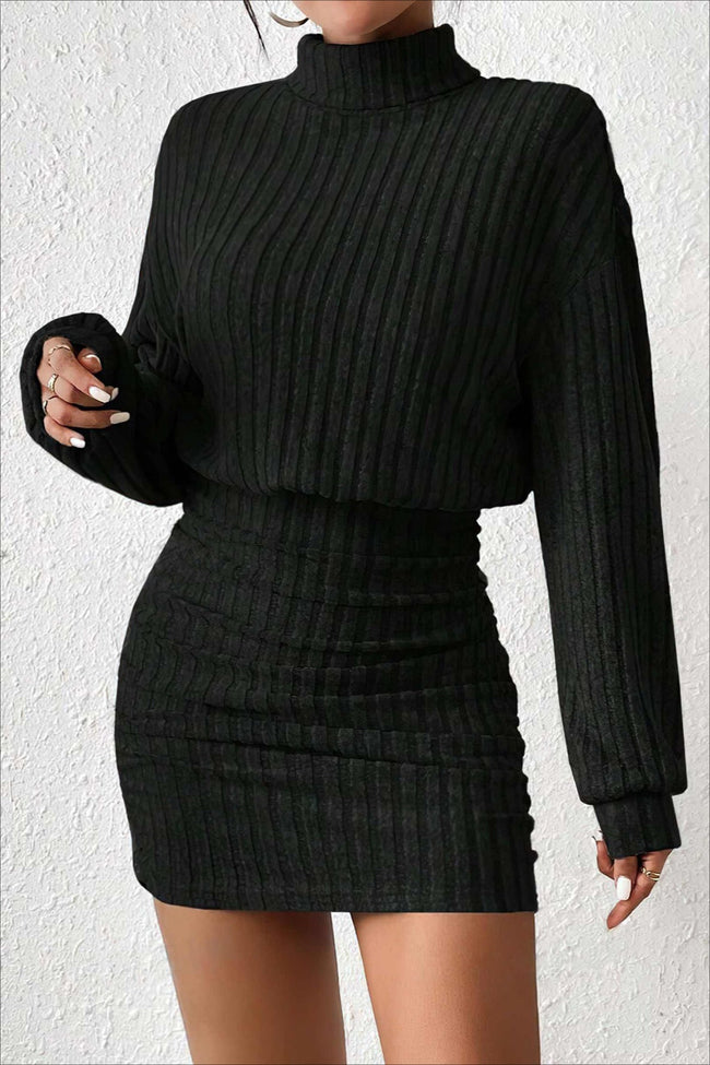 Slim Fit Ribbed Knit Sweater Dress Main image