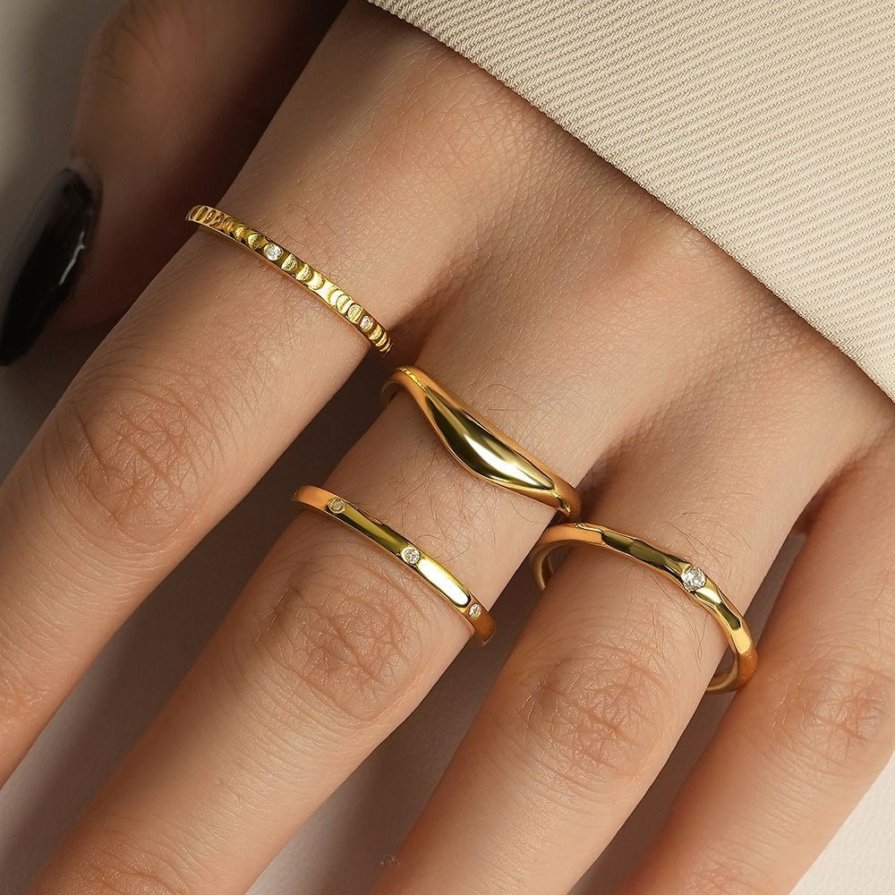 Sterling Silver Square Geometric Zirconia Ring