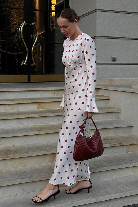 Polka Dot Print Flare Sleeve Maxi Dress Secondary image