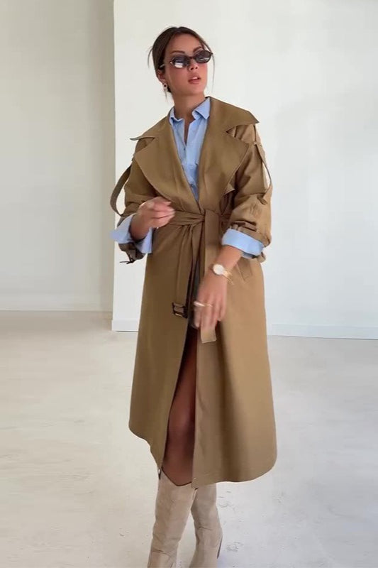 Belted Lapel Wool Overcoat Main image
