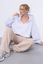 Cropped Fleece Zip Adjustable Waist Hoodie