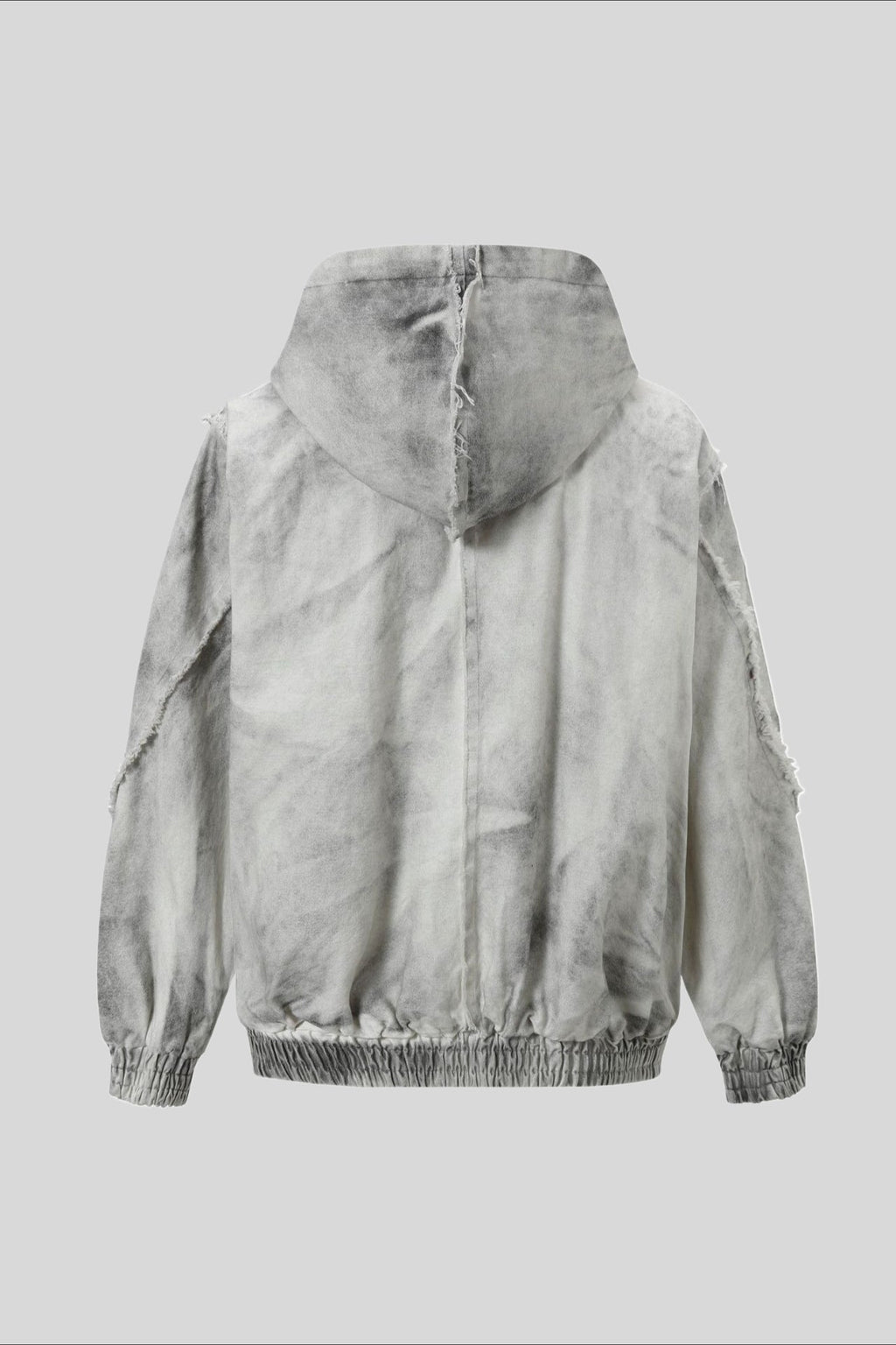 Washed Raw Seam Zip Up Jacket