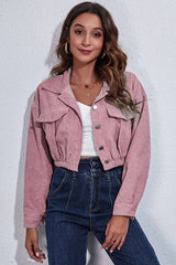 Cinched Waist Corduroy Jacket