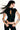Solid Color Mock Neck Crop Top Bootcut Pants Set Secondary image