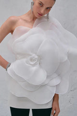 One Shoulder 3D Floral Bodycon Floral Dress