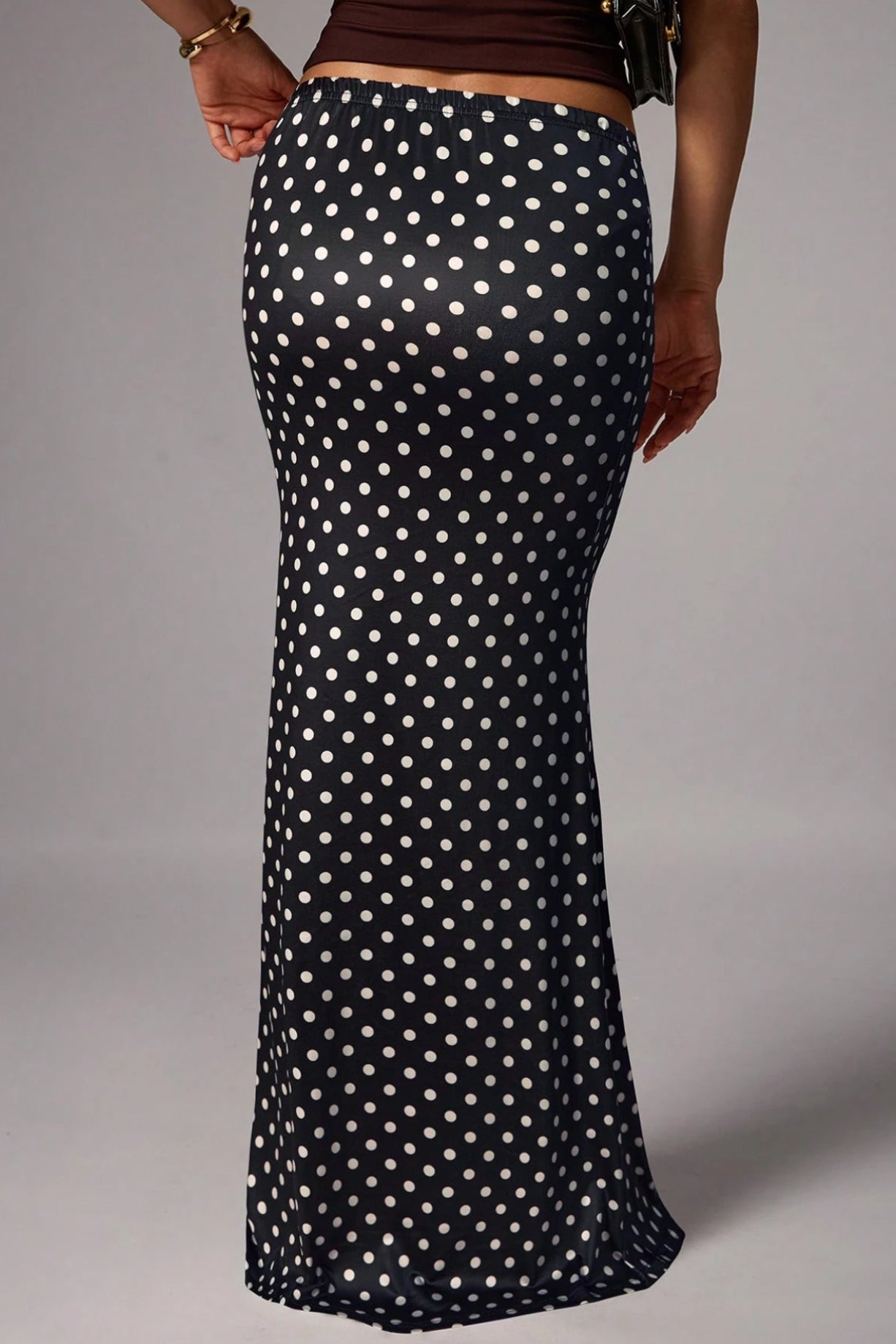 Knit Polka Dot Mermaid Hem Skirt Secondary image
