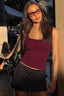 Lace Patchwork Square Neck Slim Tank Top